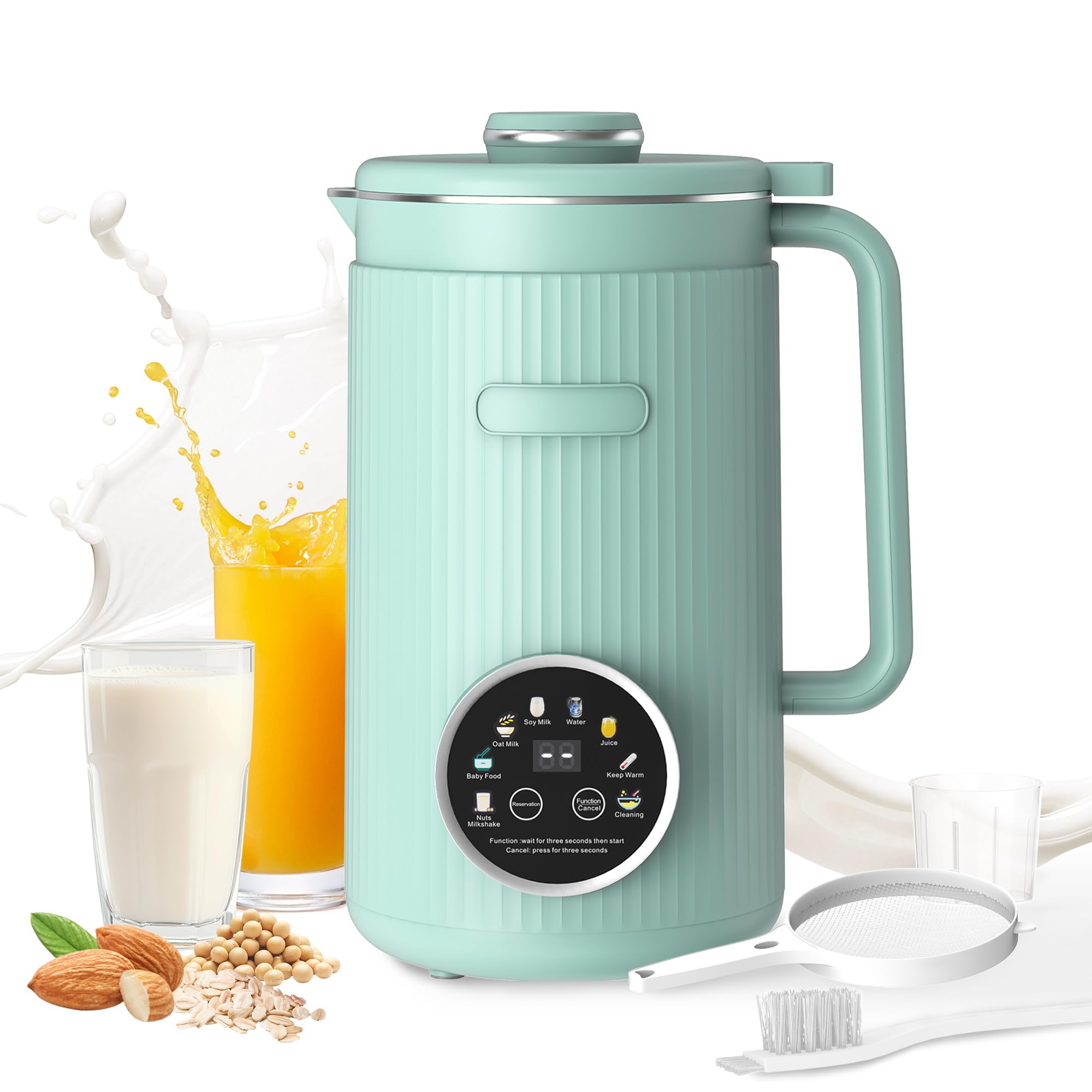 35oz Soy Milk Maker Machine: 8-in-1 Nut Milk Maker for Oat Milk