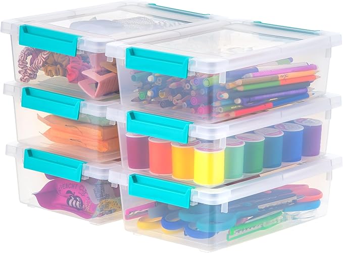 2 Qt. Plastic Storage Bins Containers with Lids, 4 Pack, Small Sensory Bin