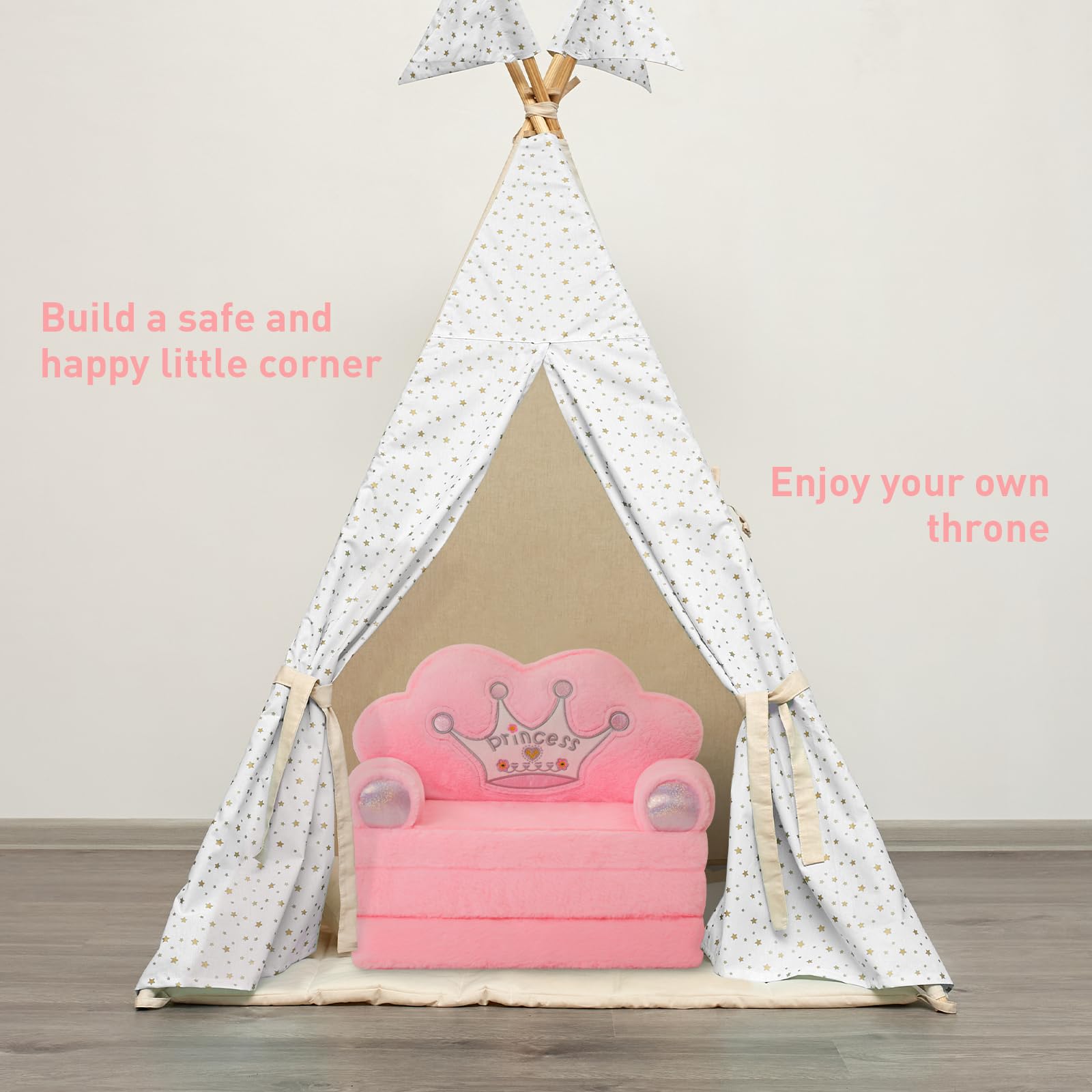 Foldable Toddler Chair with Princess Design