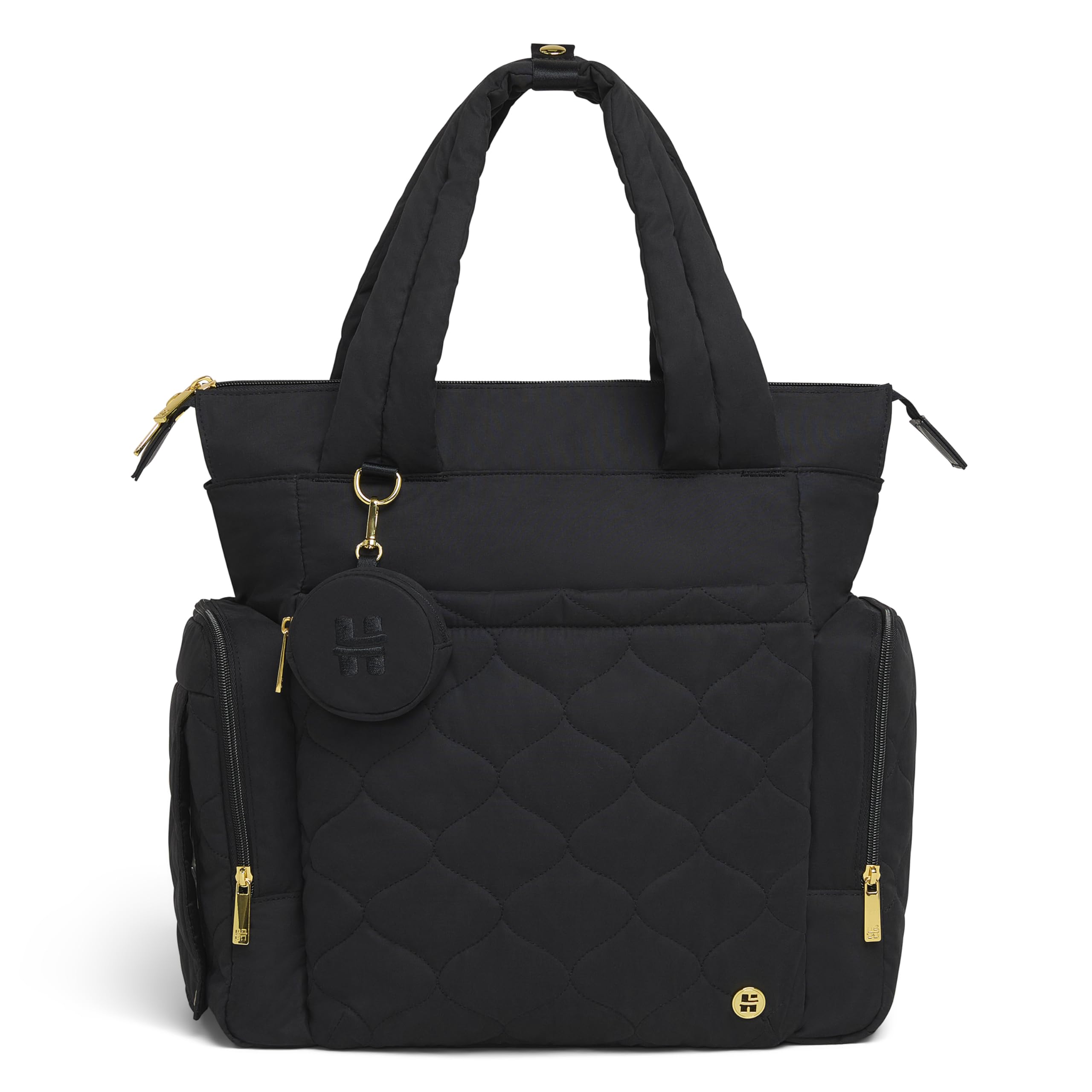 Cozy Hugpack Tote Diaper Bag, Black Quilted