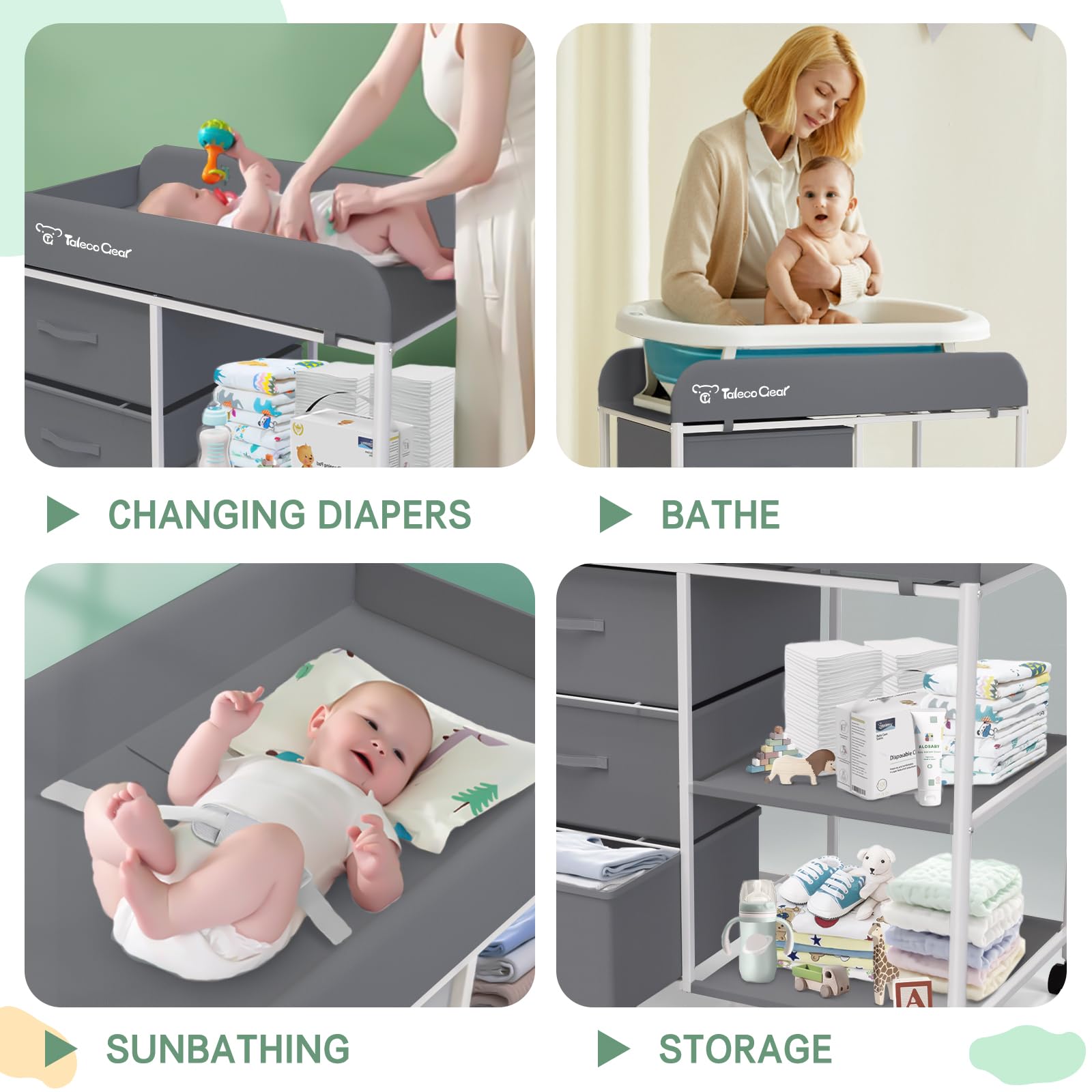 Portable Baby Changing Table with Storage Baskets
