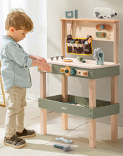 toddler Pretend Play Kids Workbench - Wooden Construction