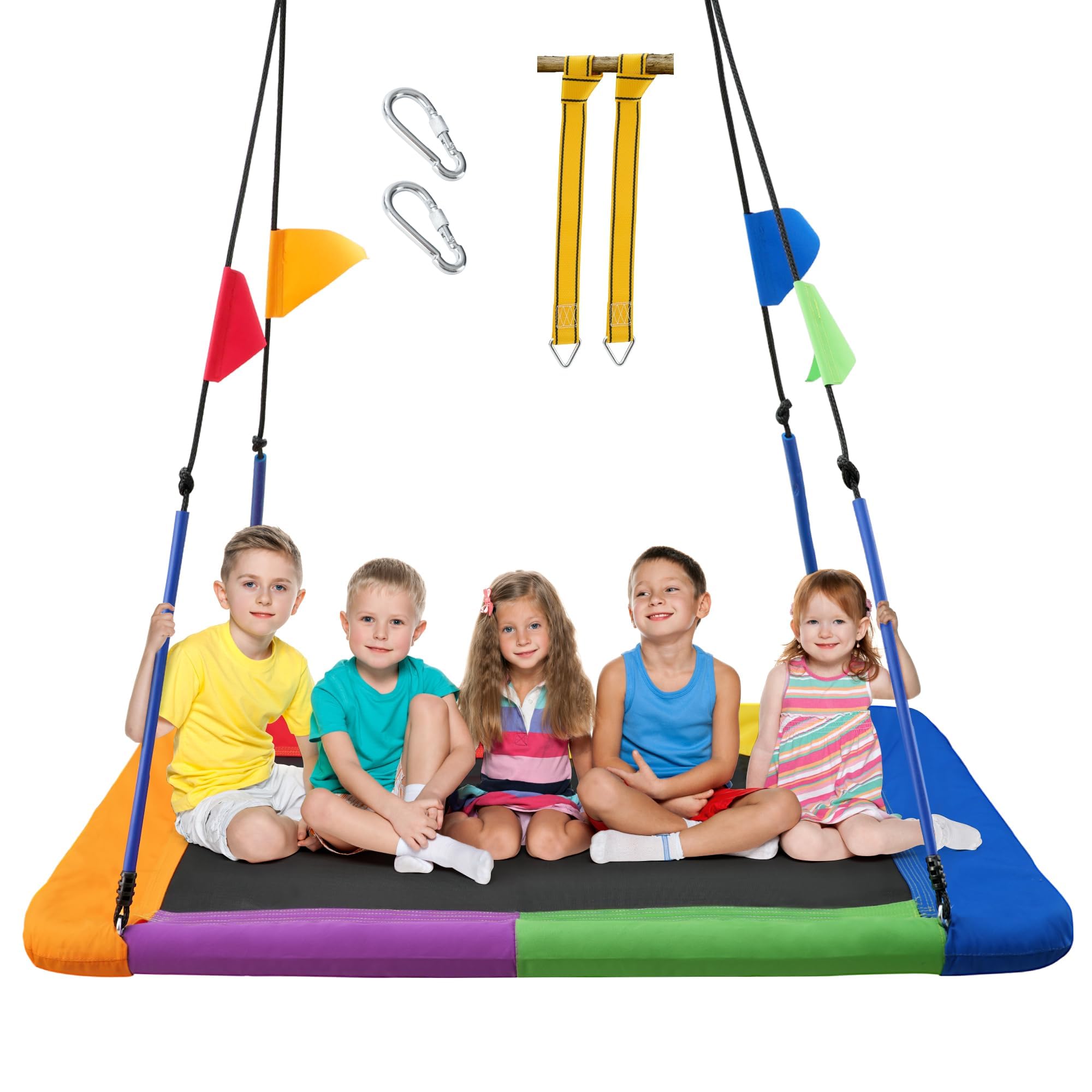 Tree Swing Rectangular Swing Set for Kids and Adults Heavy Duty Support