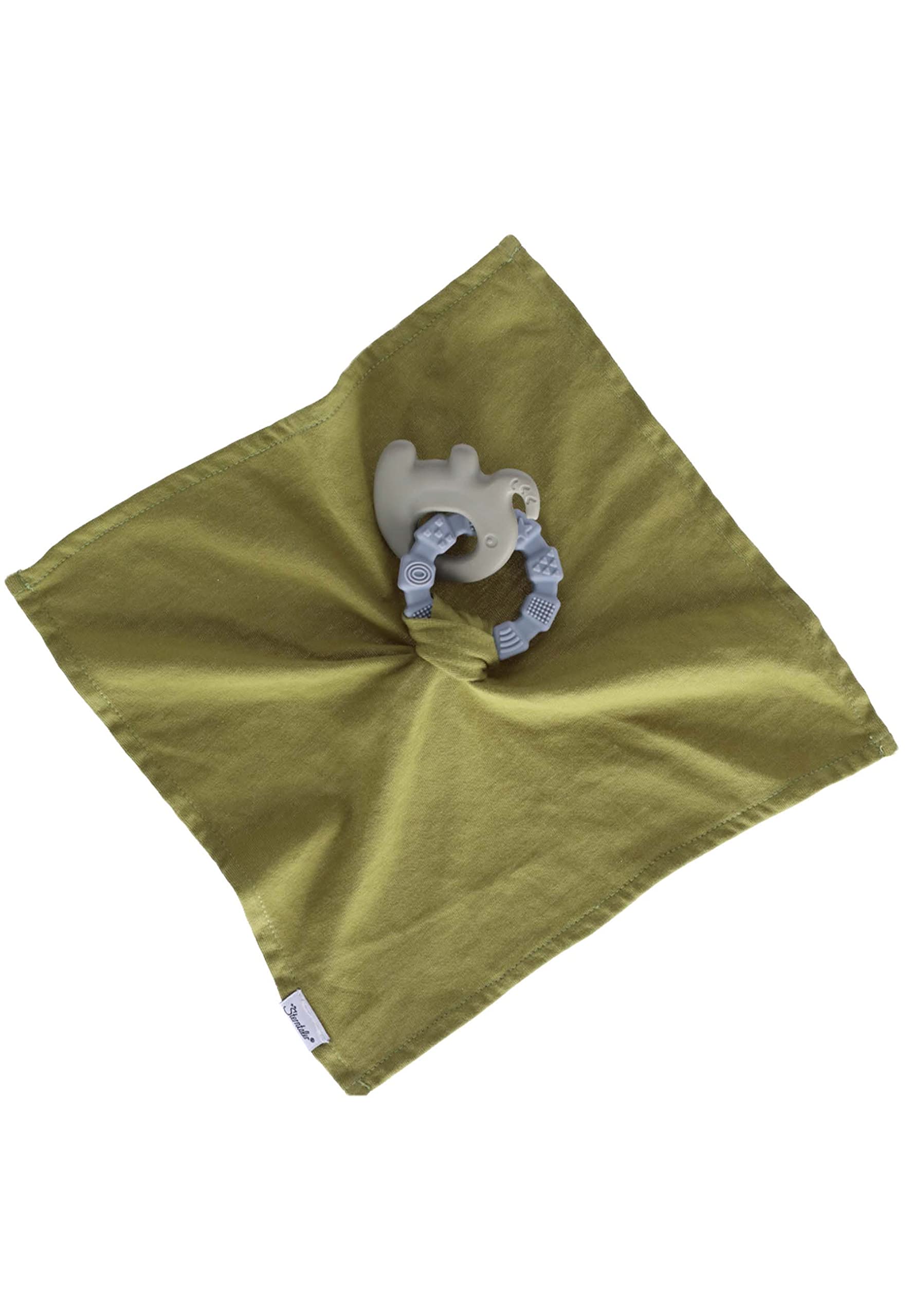 Unisex Baby Safety Blanket with Teether, Eddy Elephant, Green