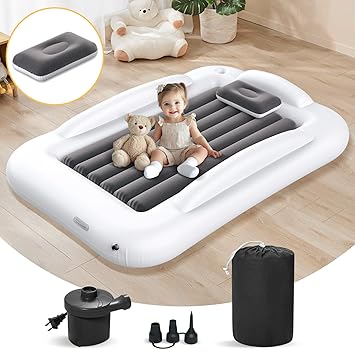 Abdtech Inflatable Toddler Travel Bed - Portable Toddler Kids Travel