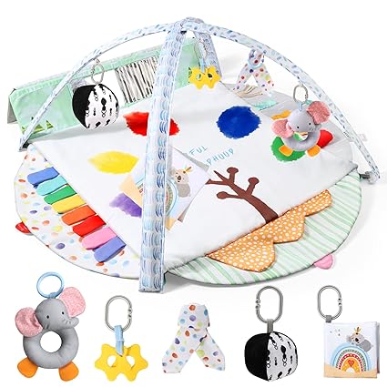Baby Gym Play Mat, Sensory Development Baby Activity Mat for Toddlers