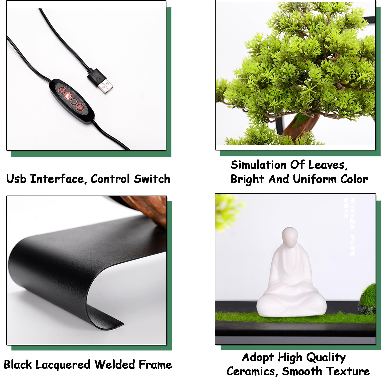 LED Bonsai Tree with Lamp Ring and Backflow Incense Holder
