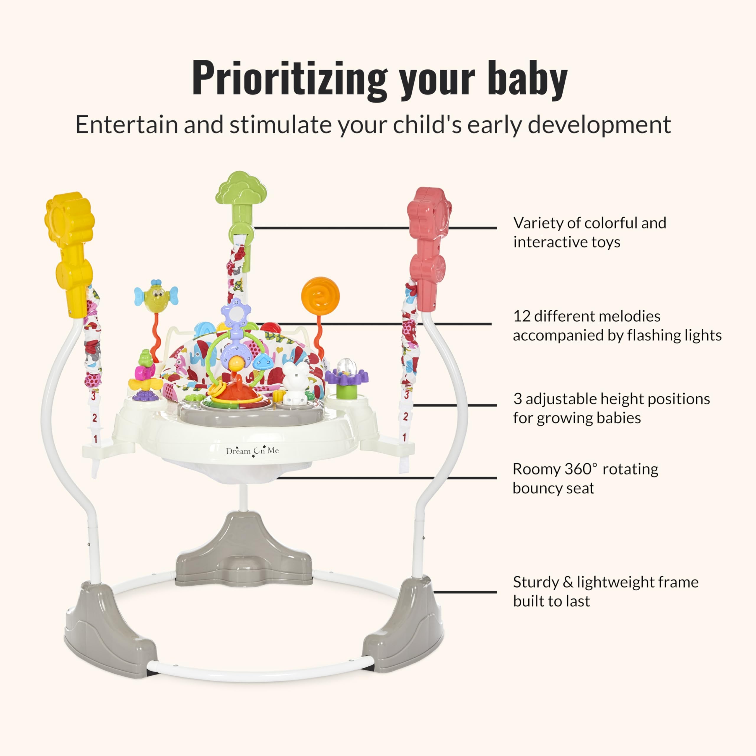 2-in-1 Baby Activity Center Bouncer with 360° Rotating Seat