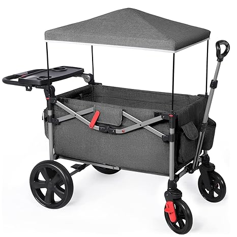 Foldable Wagons for Two Kids & Cargo, Collapsible Folding Stroller
