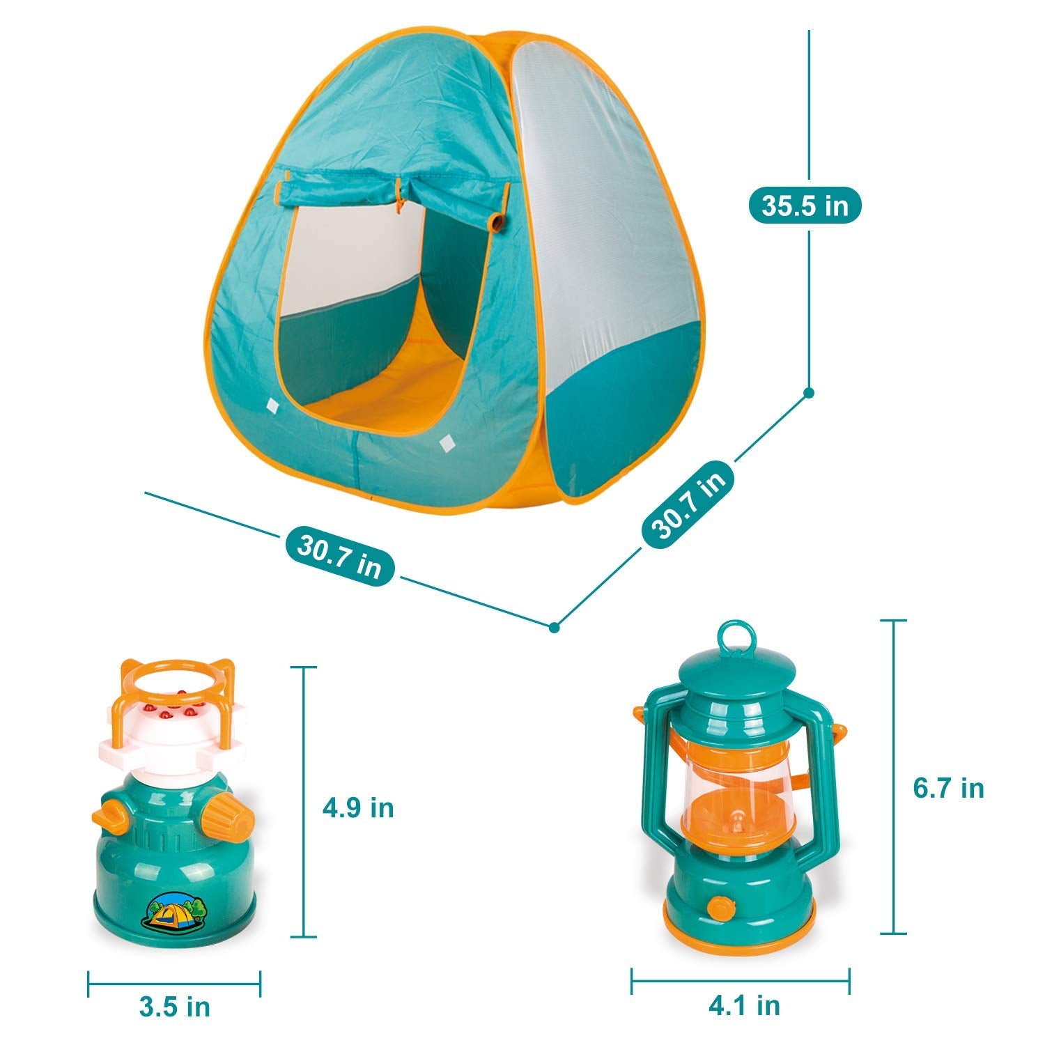 Kids Pop Up Play Tent with Camping Gear Set
