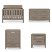 Crib, Double Dresser, Chest, and Nightstand Nursery Set