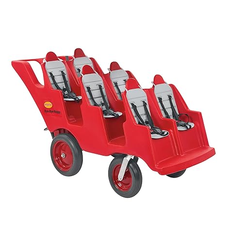 Children’s Factory 6-Passenger Bye-Bye Buggy, Daycare Multi-Passenger Stroller