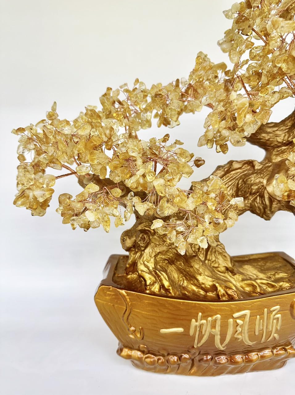 Citrine Crystal Bonsai Tree Feng Shui Money Tree 19.7 Inch