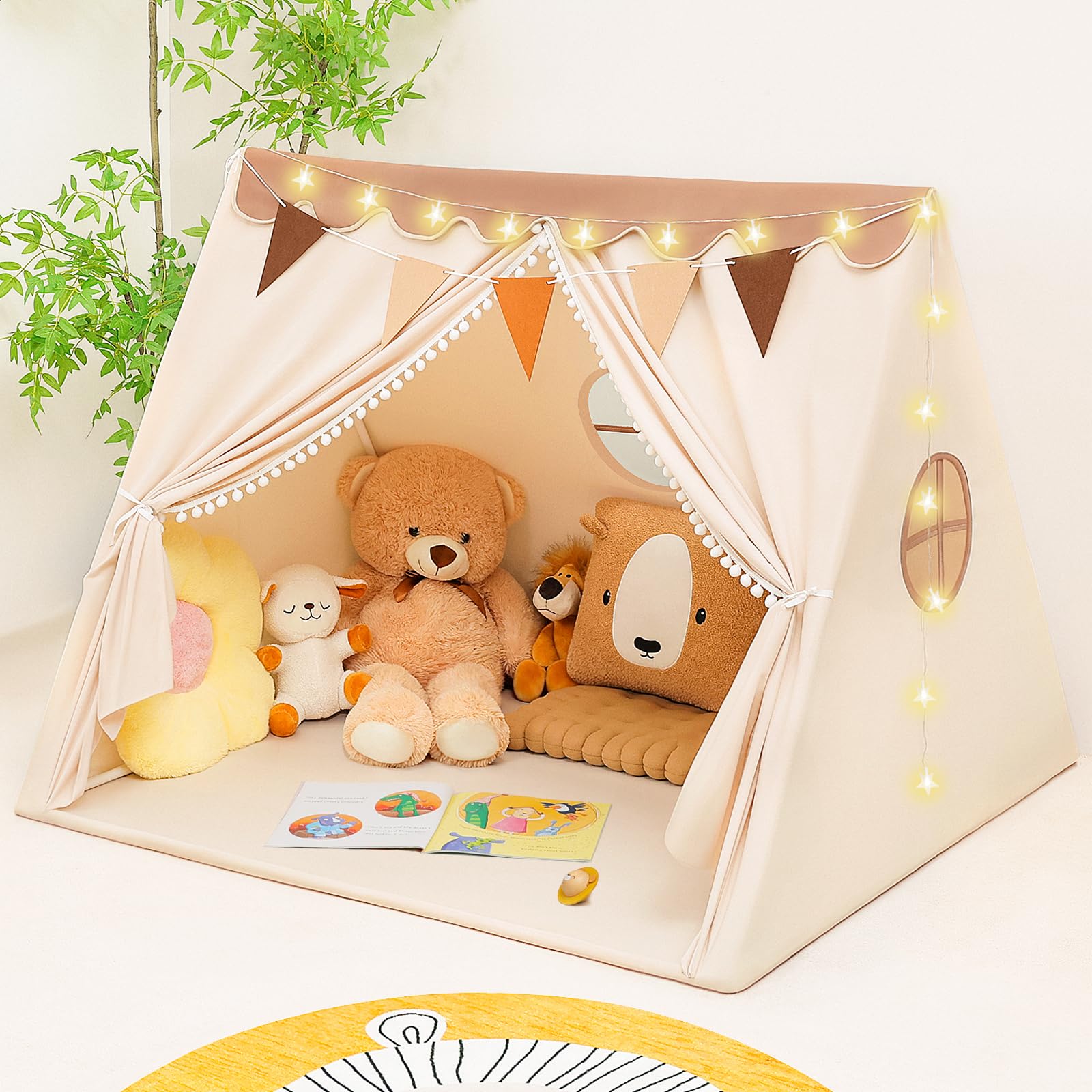 Kids Indoor Play Tent with Star Lights
