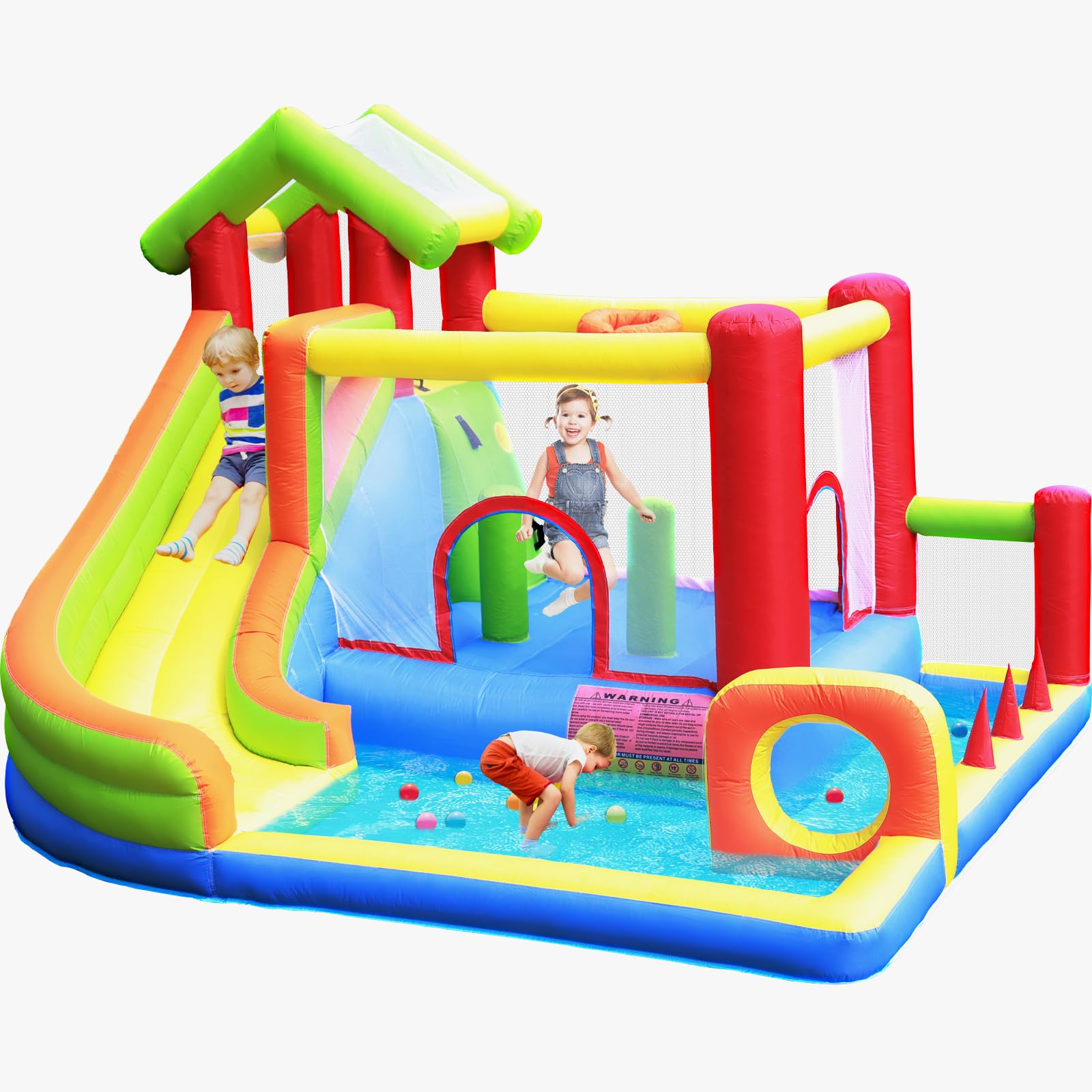 Bounce House with Water Slide & Ball Pit,Large Inflatable Bounce House for Big Kids