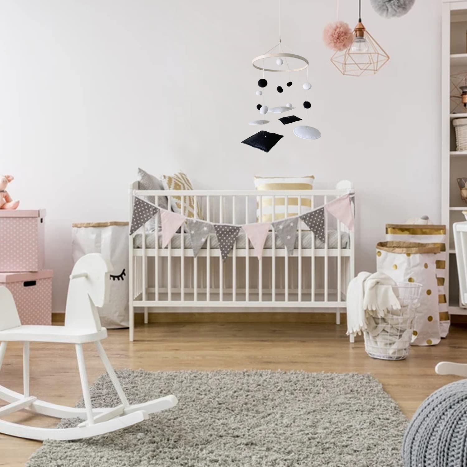 Montessori Mobile, Black and White Mobile for Baby