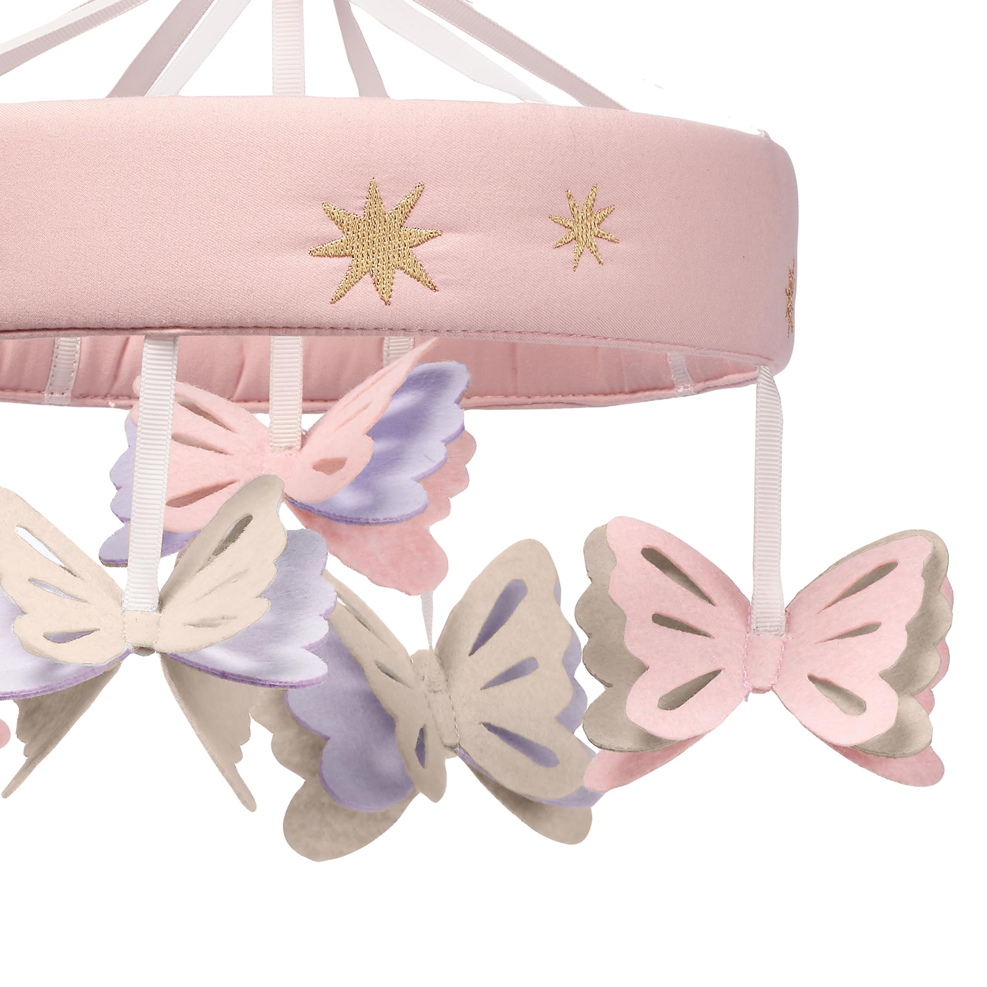 Butterfly Dreams Pink/Purple Musical Baby Crib Mobile Soother Toy