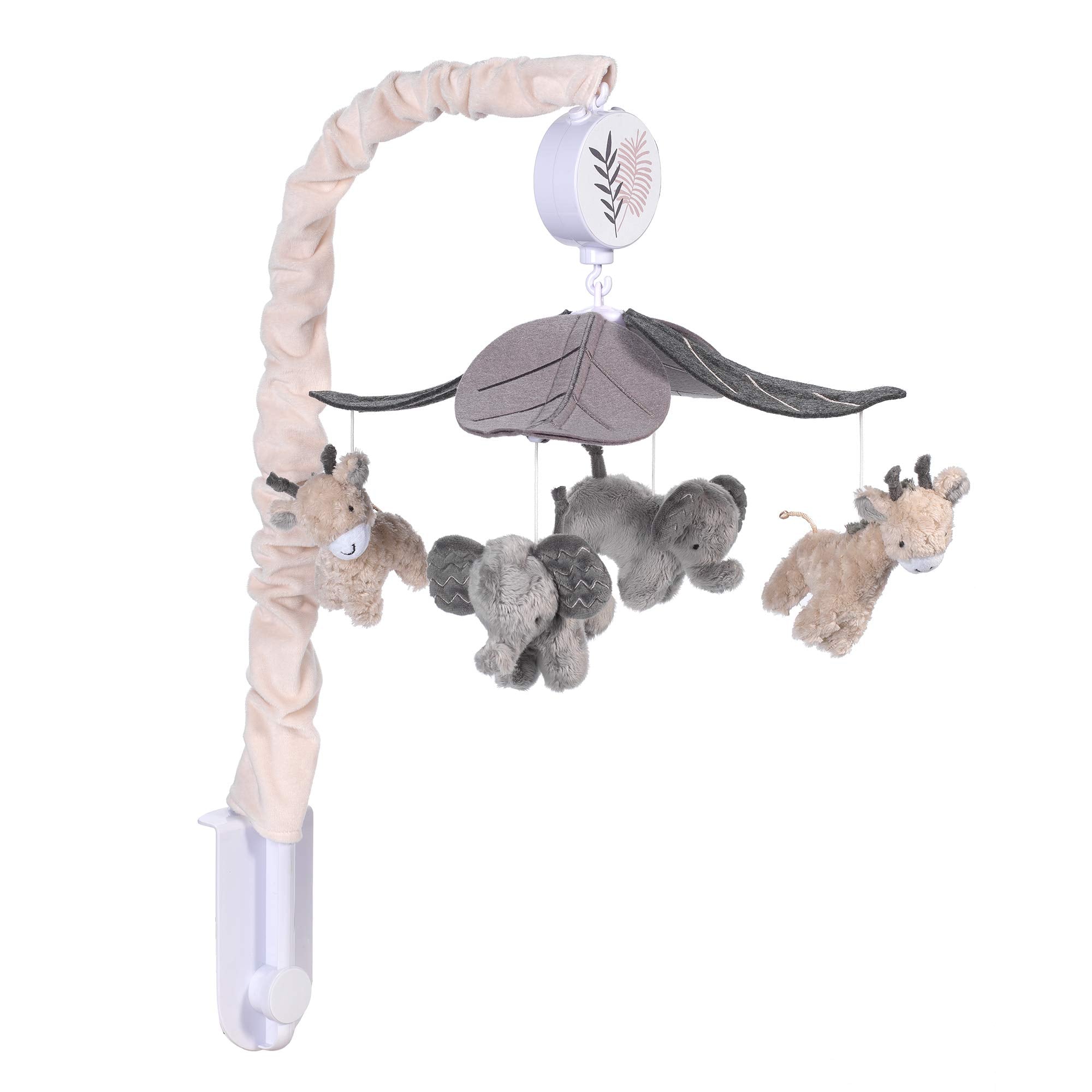 Baby Jungle Animals Gray/Tan Musical Crib Mobile Soother Toy