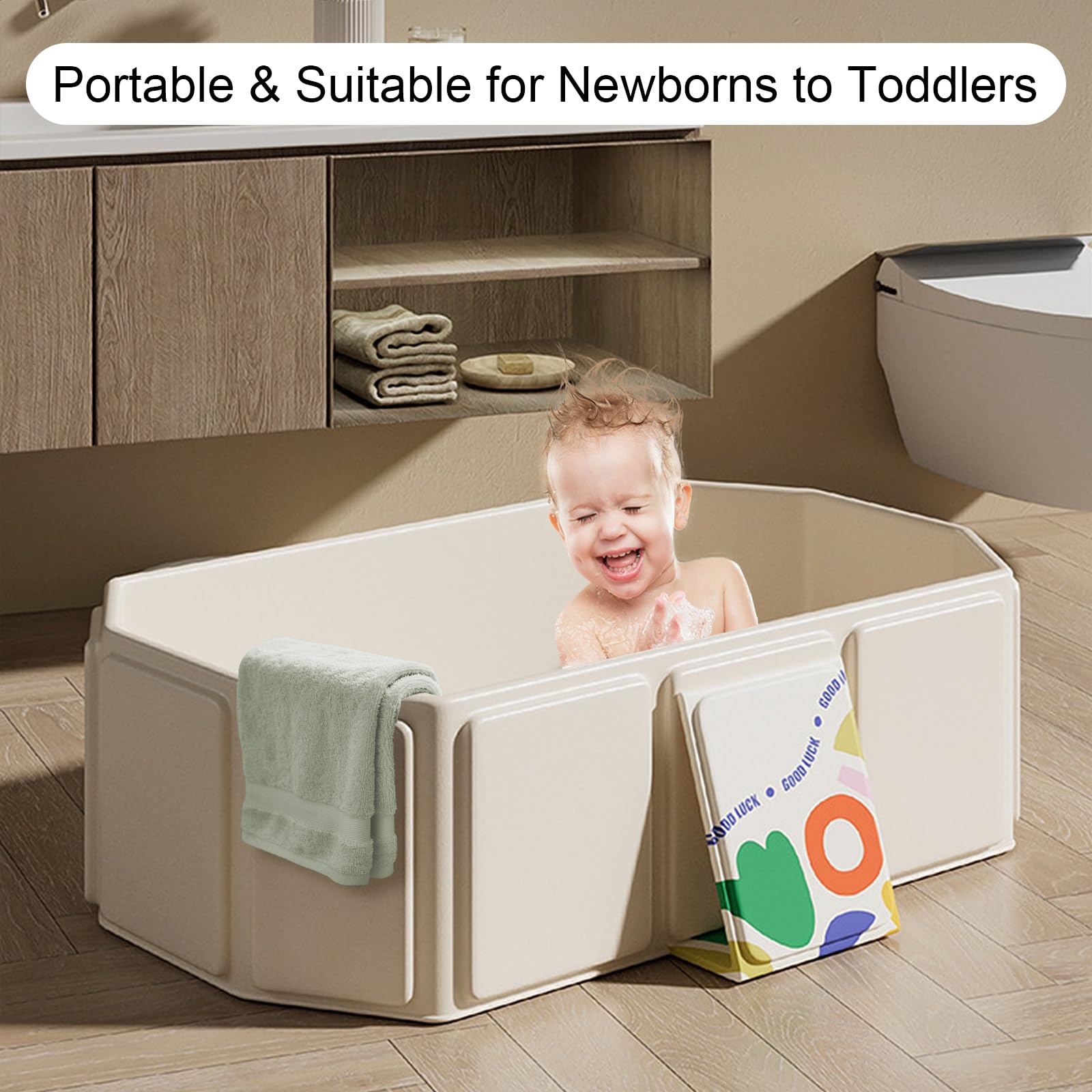 Collapsible Baby Bathtub Portable Foldable for Newborns Toddlers