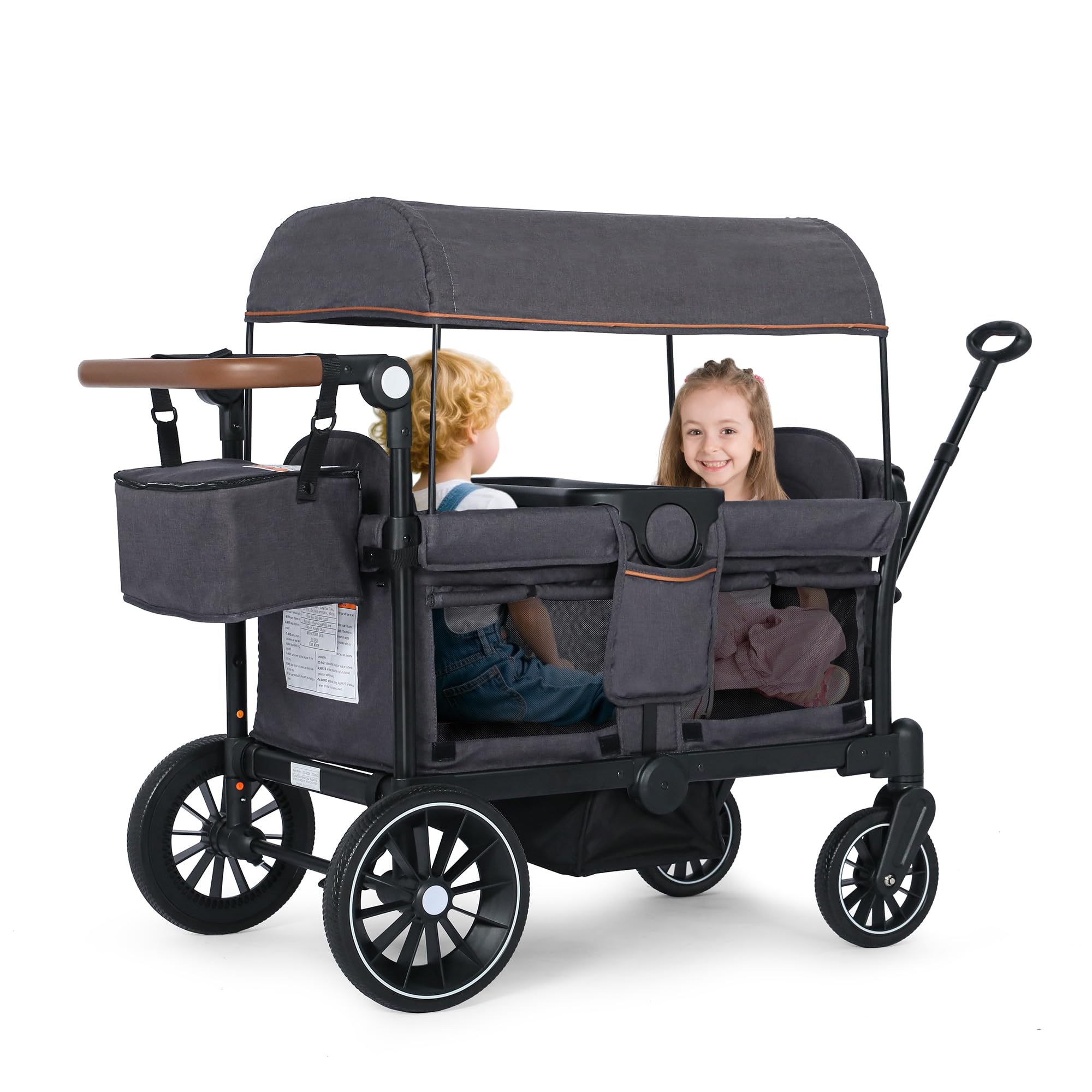 Wagon Stroller for 2 Kids, Premium Foldable All-Terrain Outdoor Toddler