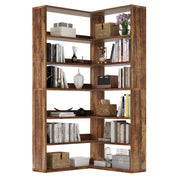6-Tier Corner Bookshelf with LED Lights