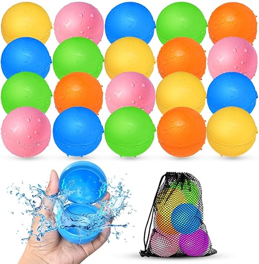 12Pcs Reusable Water Balloons, Pool Beach water Toys for Boys and Girls