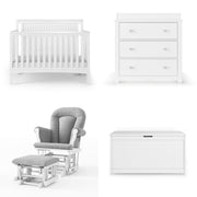 Scout 4-Piece Nursery Set, Includes 4-in-1 Convertible Crib