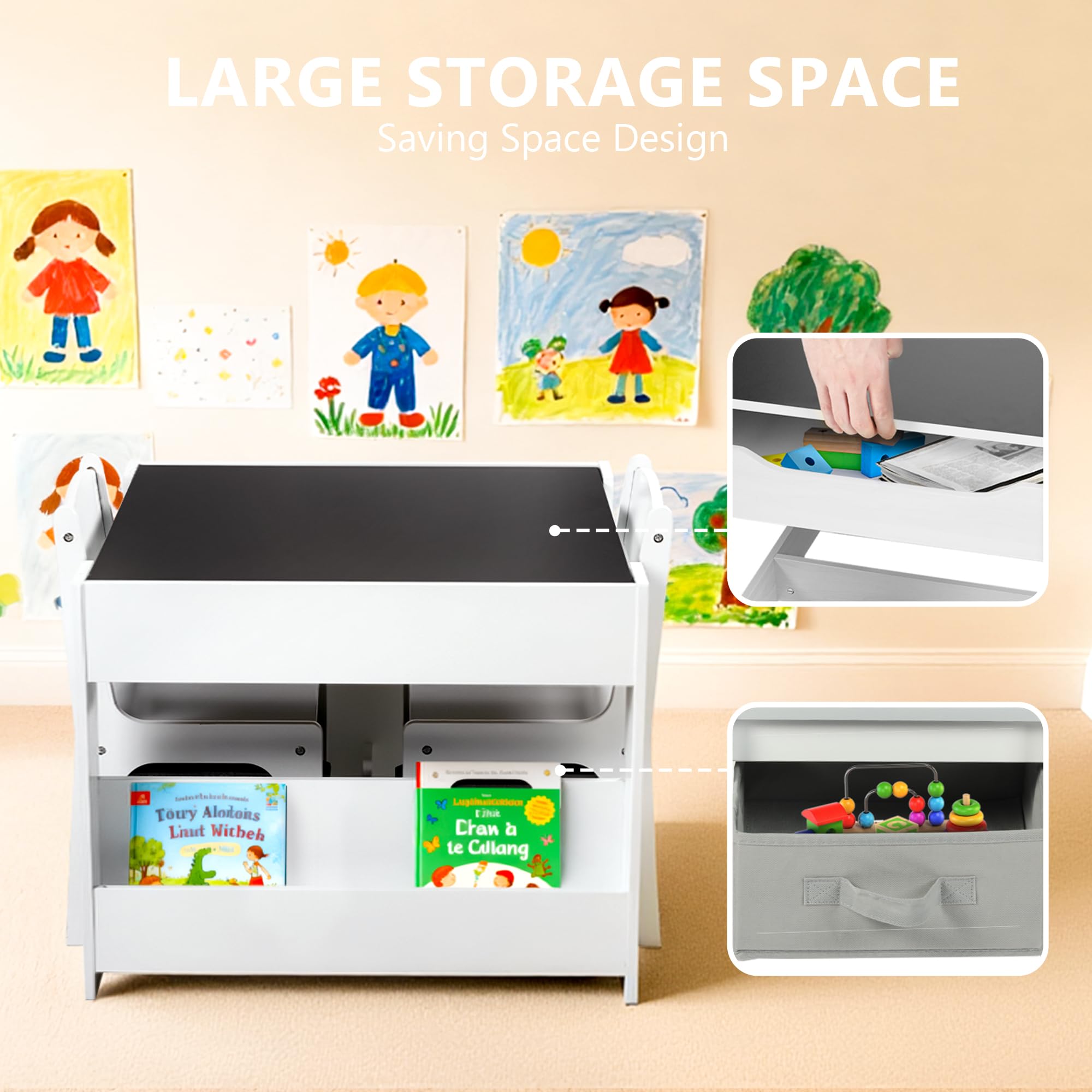 4-in-1 Kids Activity Table and Chairs Set