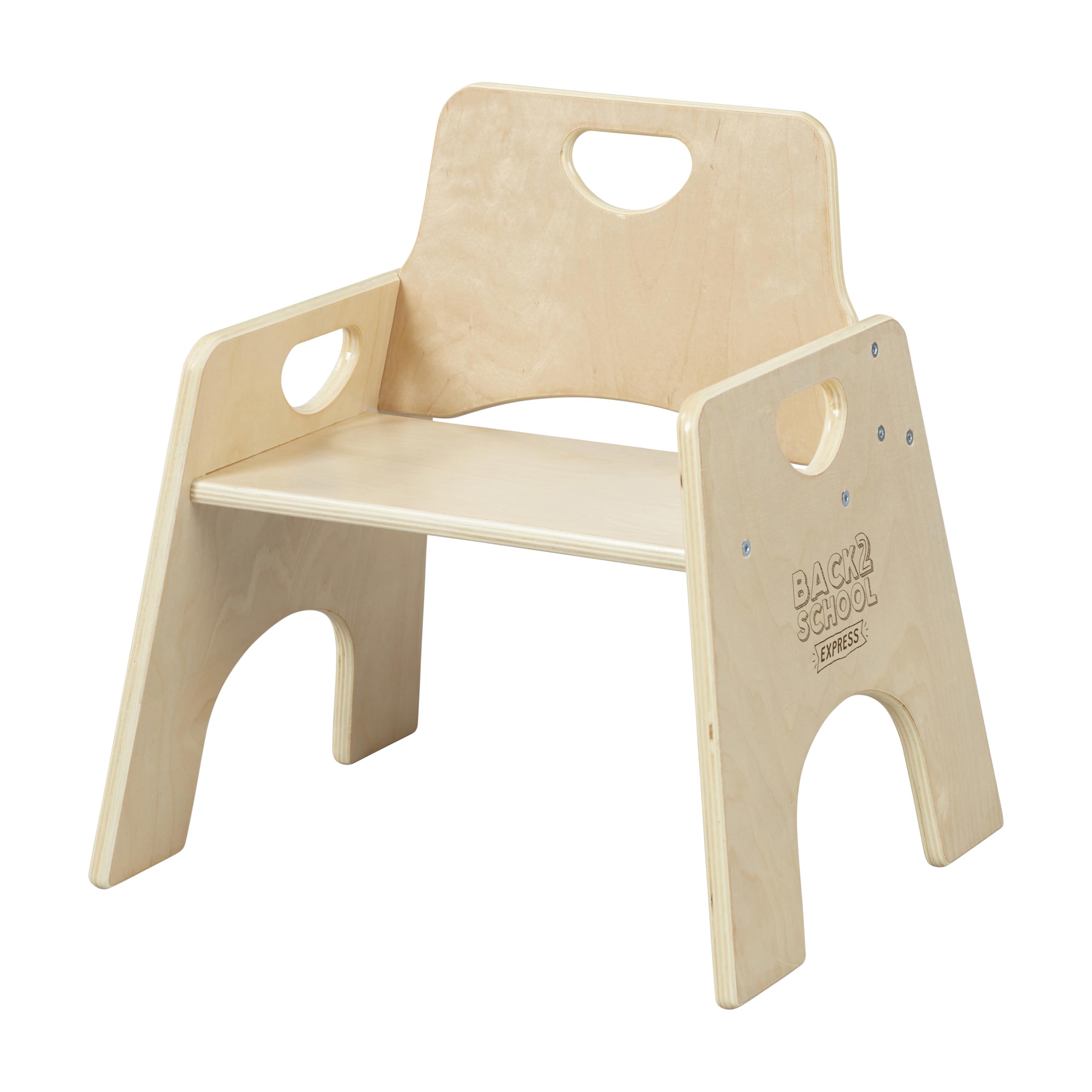 Express Wooden Toddler Chairs, 10", Stackable Chairs, Natural, 2-Pack