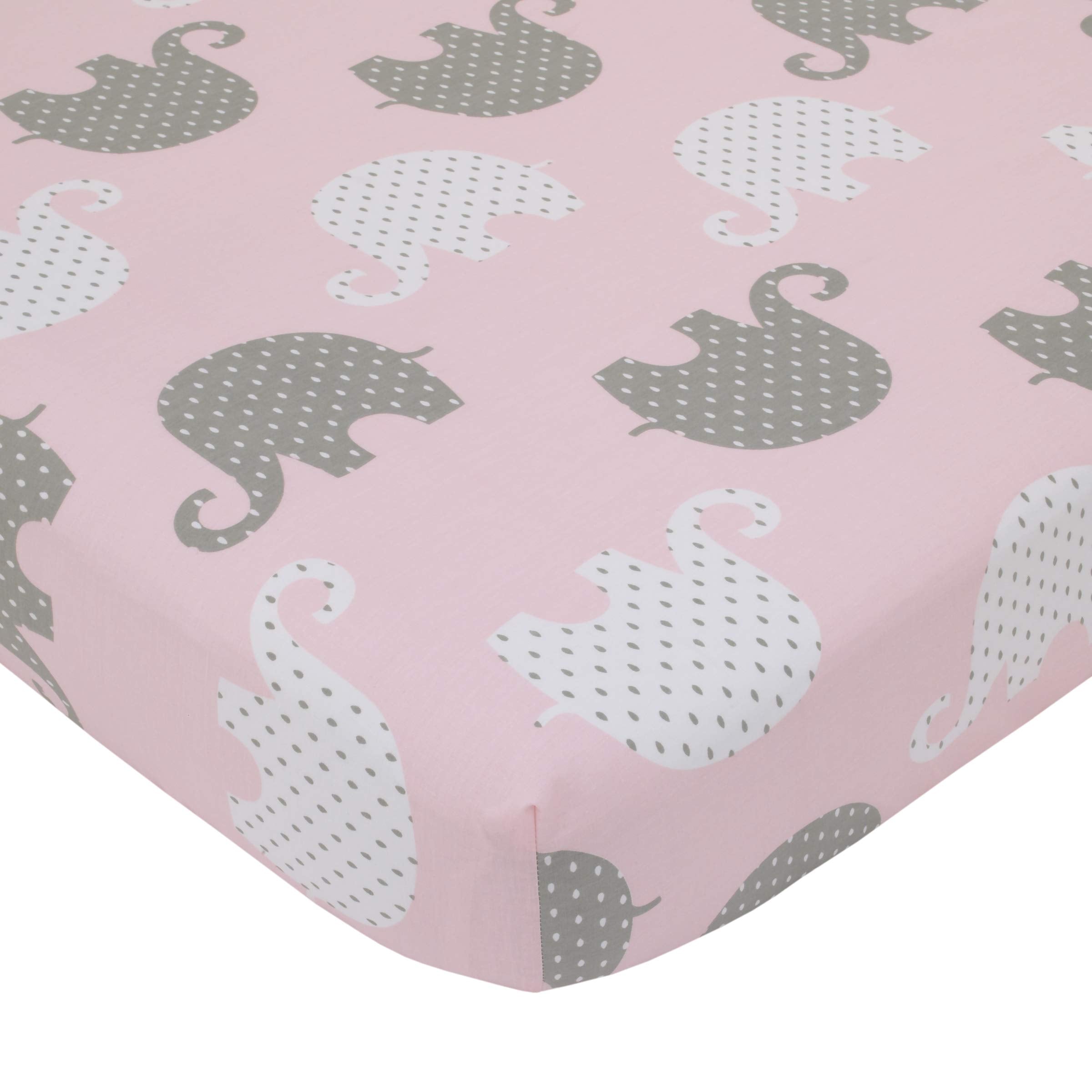 Pink Grey Elephant 8-Piece Crib Bedding Set - Complete Nursery Collection