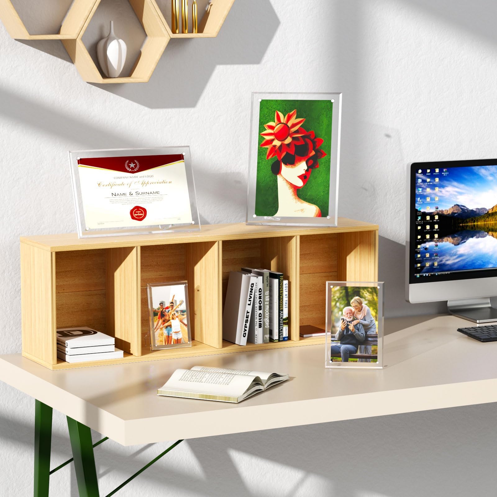 4x6 Acrylic Picture Frames 3 Pack, Clear Picture Frames with Stand