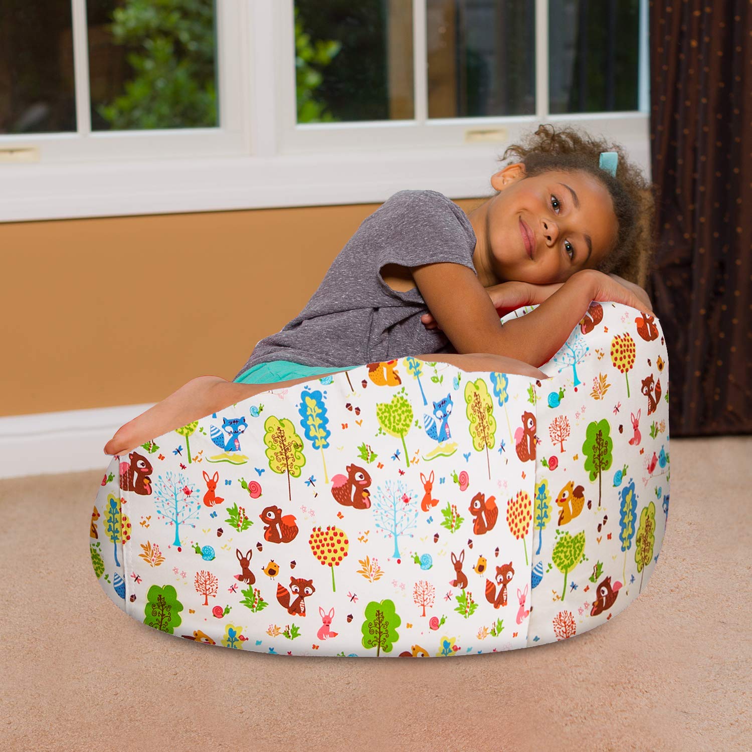Bean Bag Chair with Removable Washable Cover - Forest Animals