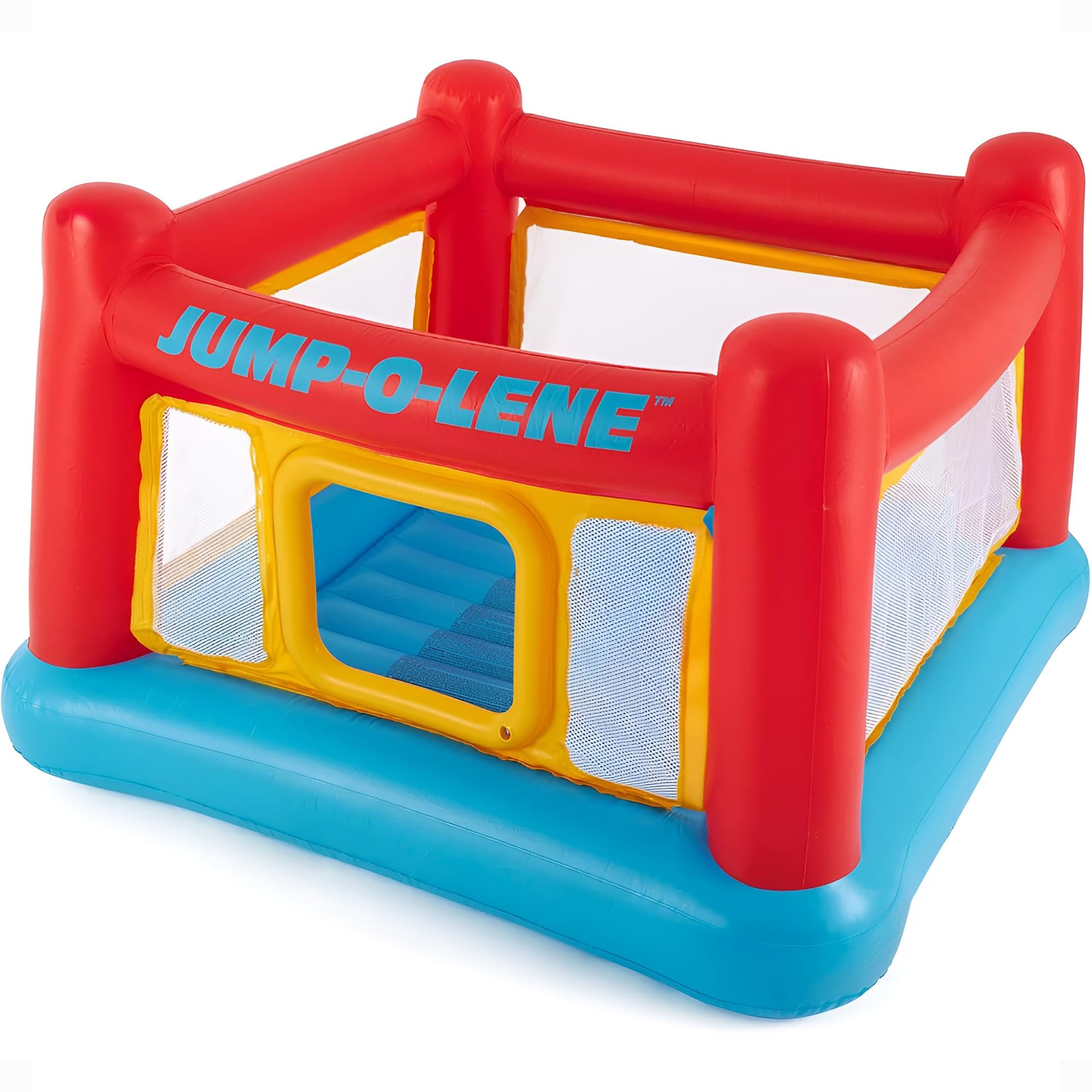 Inflatable Jump-O-Lene Trampoline Bounce House with Crawl-Thru Door & Net