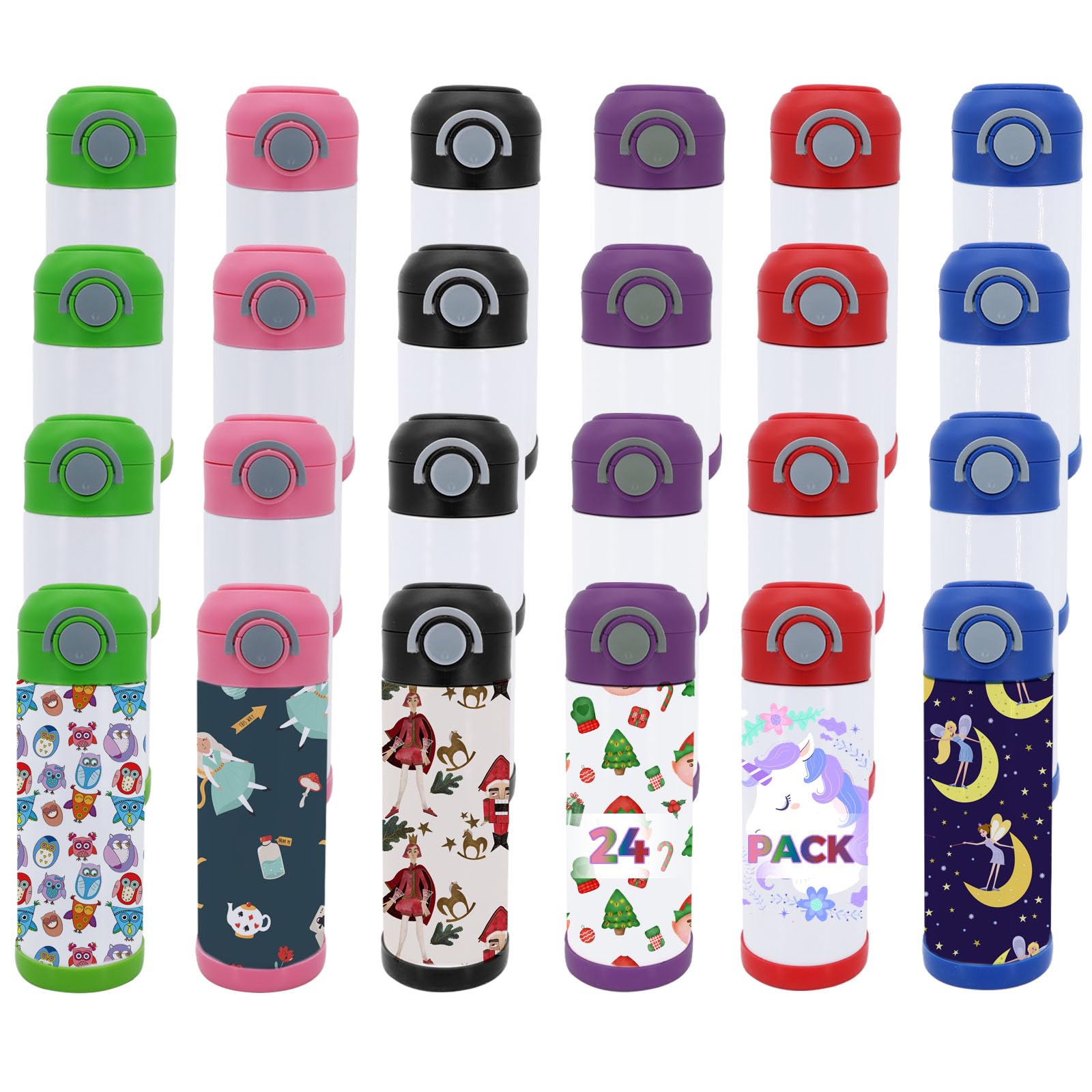 Pack 12 OZ Sublimation Straw Sippy Cup Spill Proof Blank Tumblers Mixed
