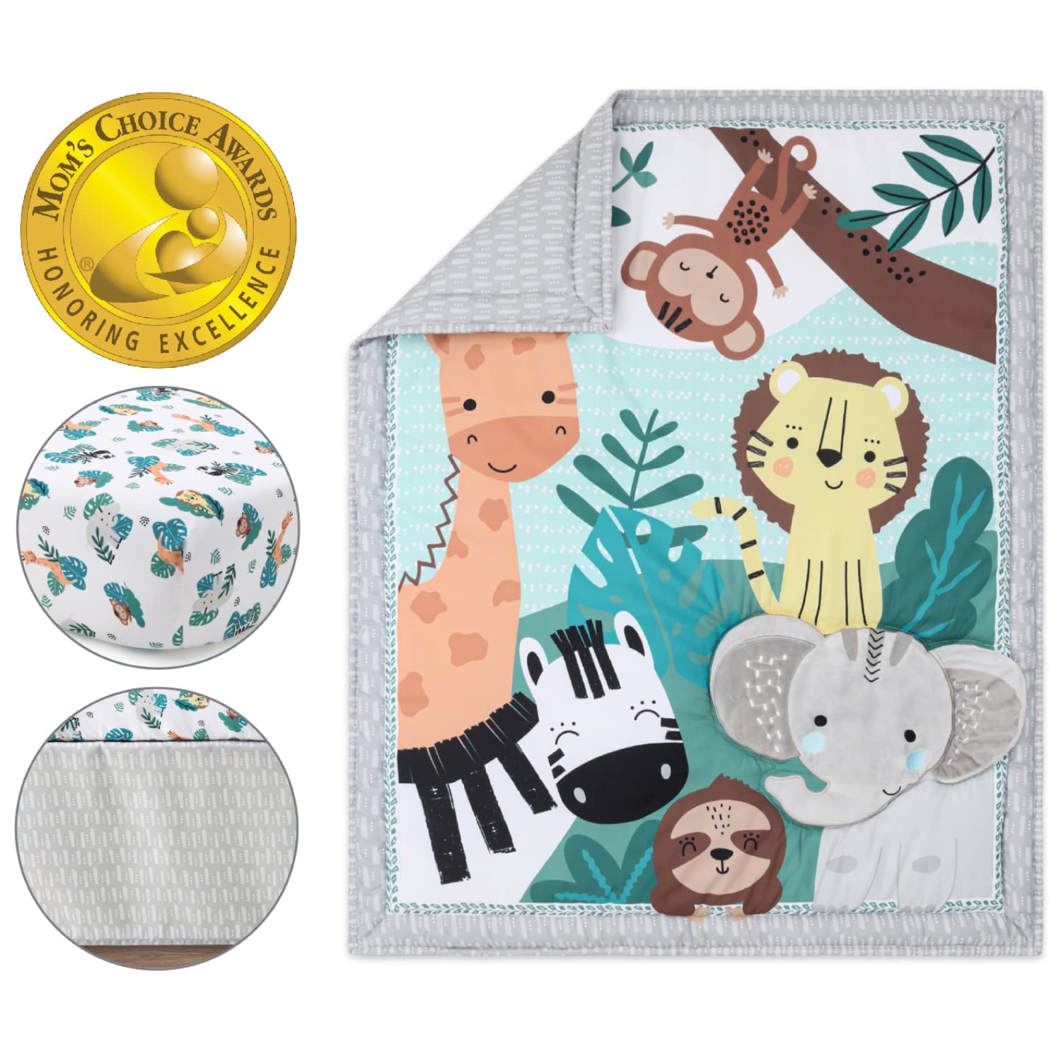 Safari Adventures Baby Crib Bedding Set - 3 Piece