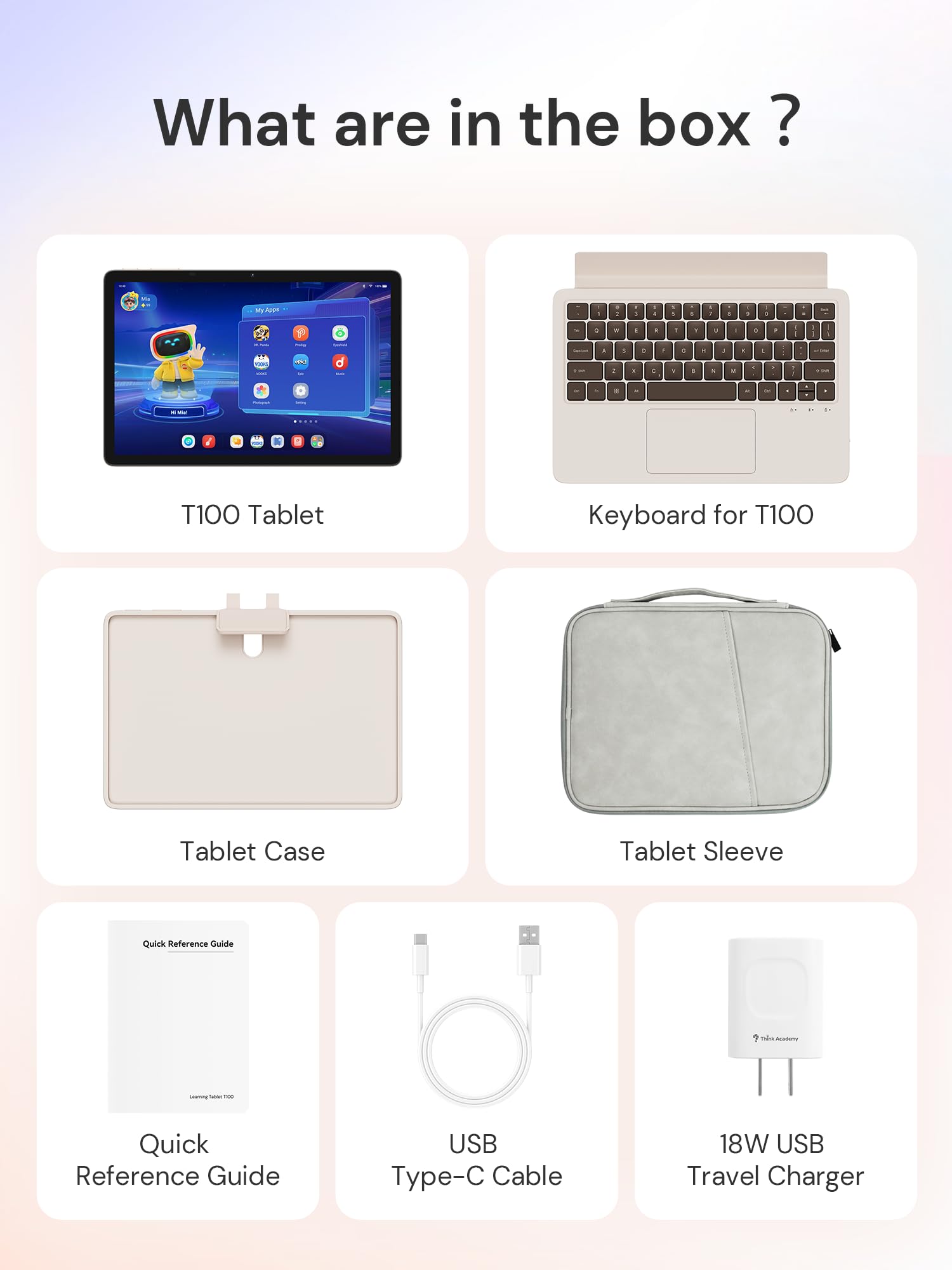 AI Educational Learning Tablet with Keyboard for Kids