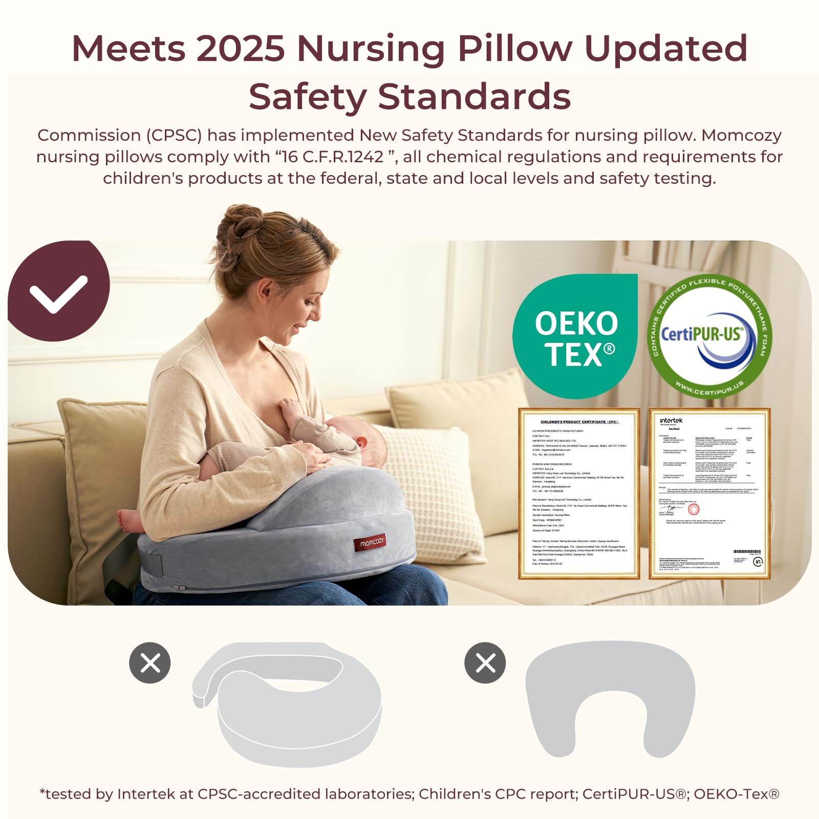 Momcozy Exclusive Memory Foam Nursing Pillow and Baby Teether Toys