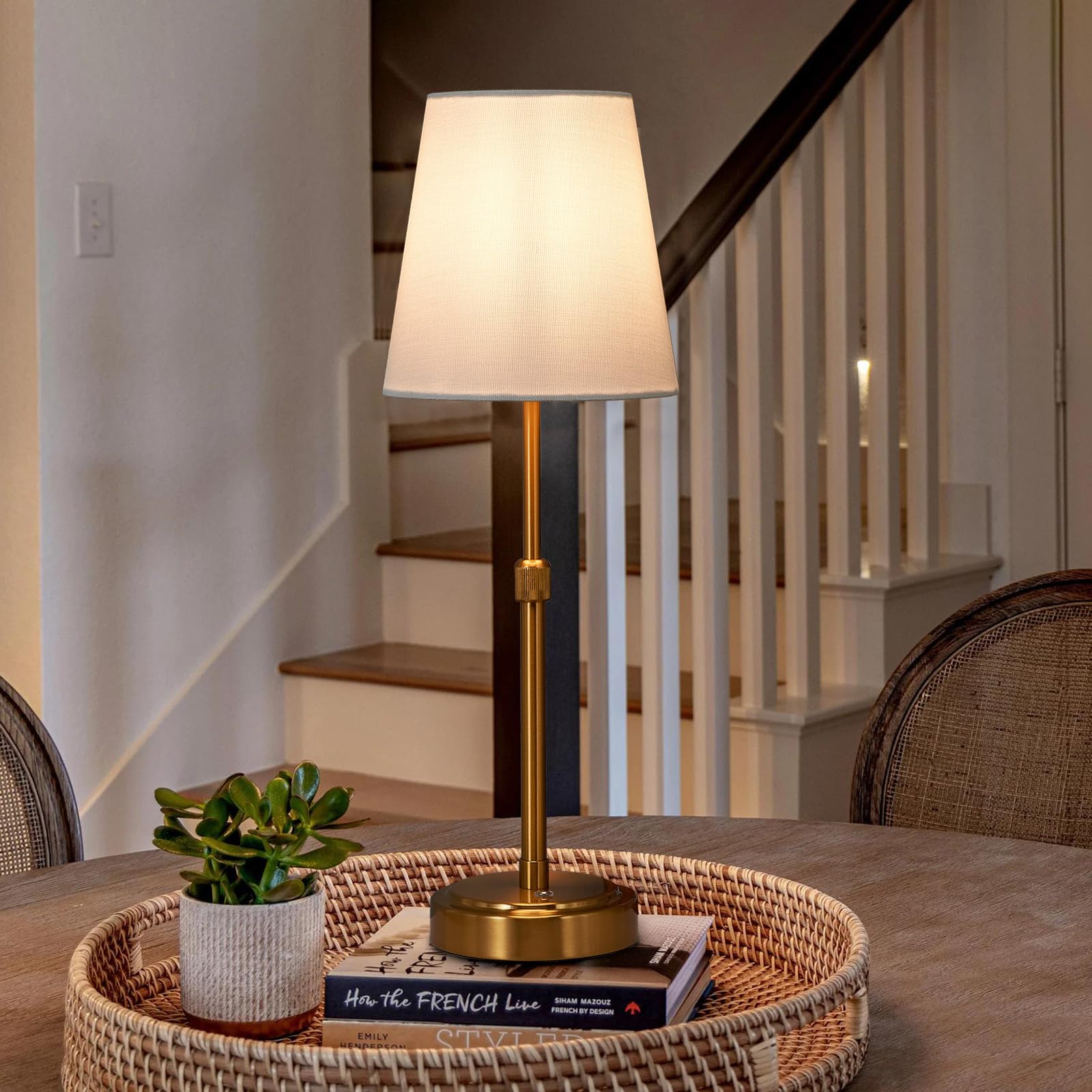 Portable Cordless LED Table Lamp, Height Adjustable Rechargeable