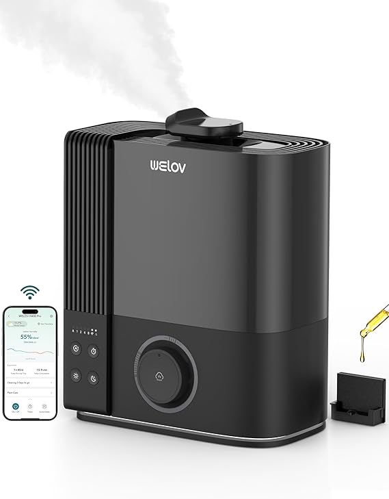 Smart Humidifiers for Large Room Bedroom, 6L Top Fill Cool Mist Humidifier