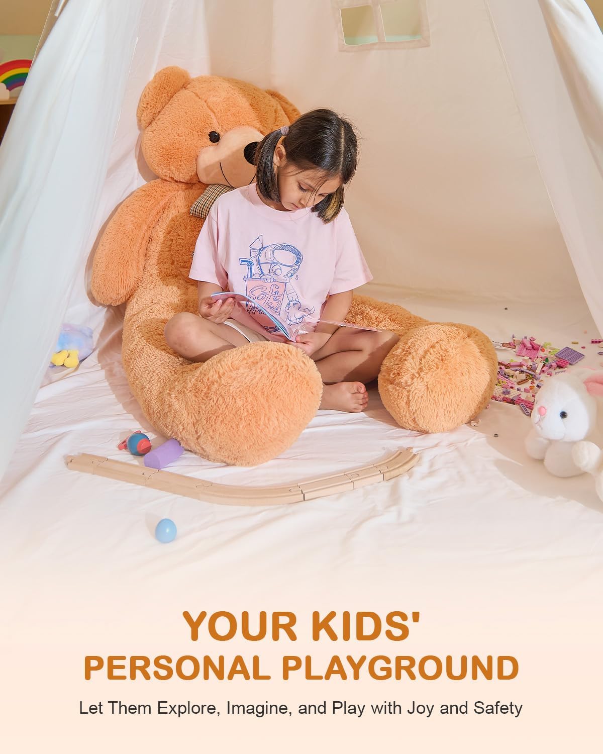 Kids Teepee Play Tent Indoor Outdoor Canvas