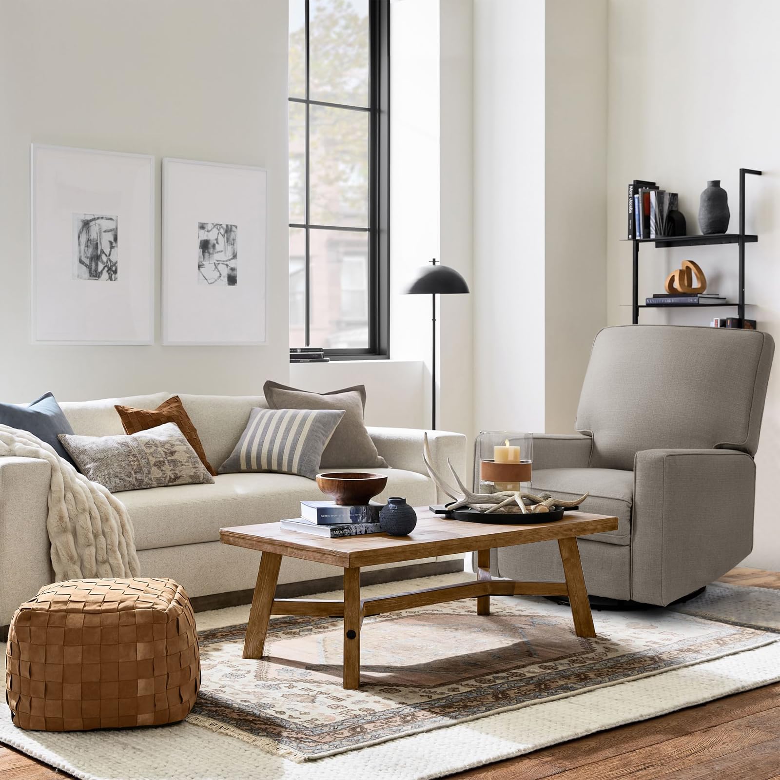 Swivel Glider Recliner Chair with High Back