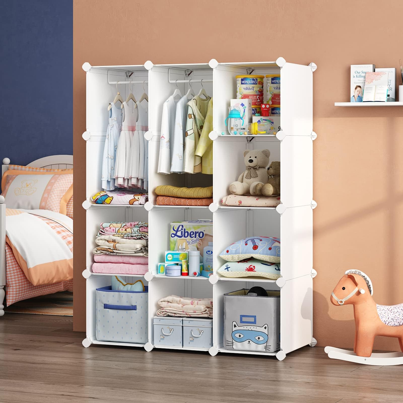 Baby Closet Organizer with Hanging Rod