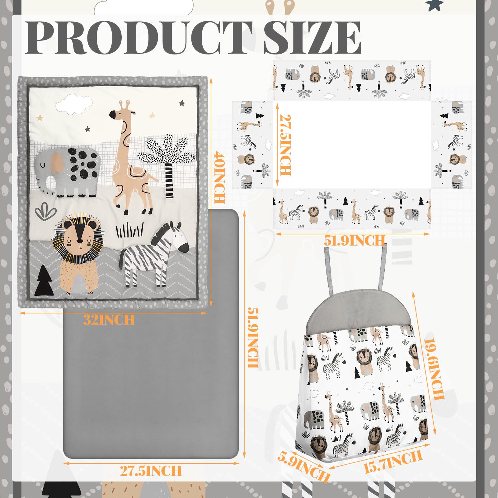 Woodland Animal Crib Bedding Set - 4 Piece