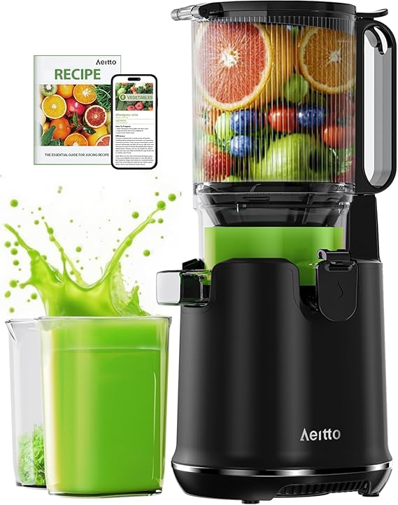 Cold Press Juicer with 5.3“ Extra Large Feed Chute for Whole Fruits & Vegetables