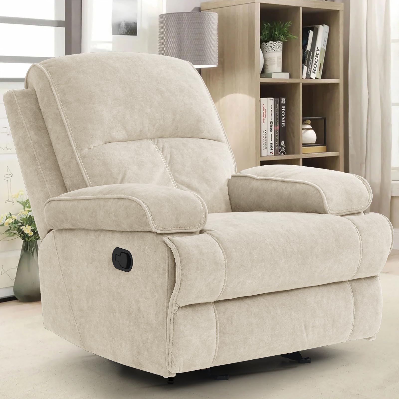 Upholstered Recliner Glider Chair with High Back