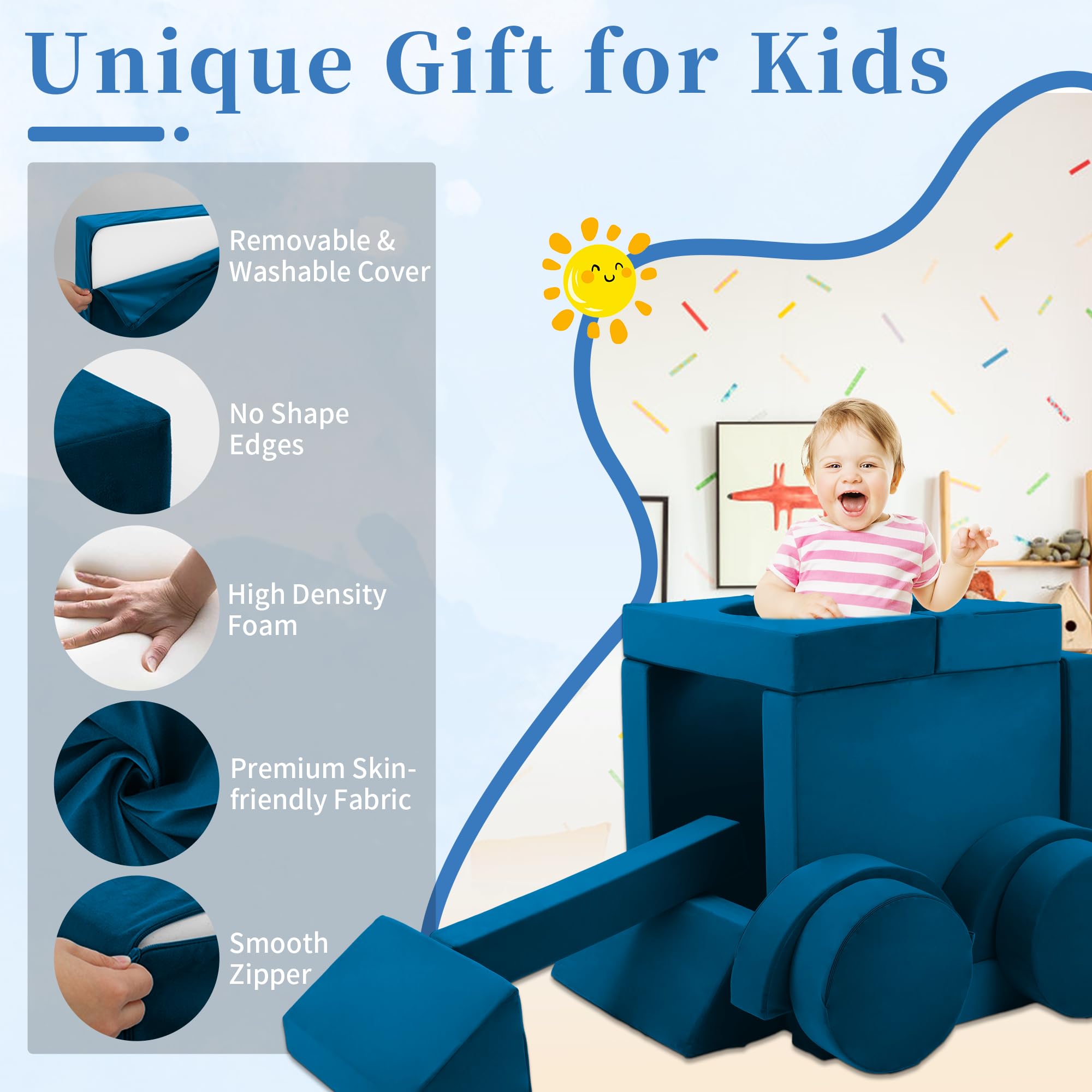 Modular Toddler Couch 18-Piece Foam Play Set