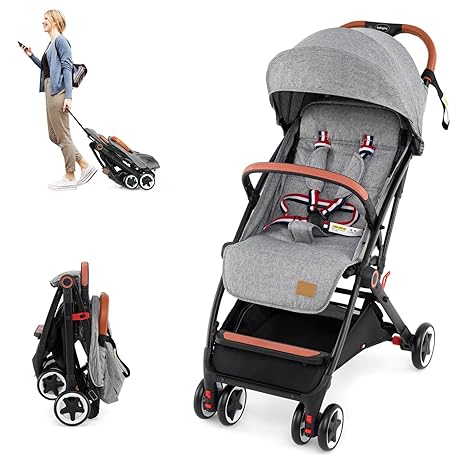 Lightweight Baby Stroller, Compact One-Hand Luggage-Style Travel Stroller for Airplane