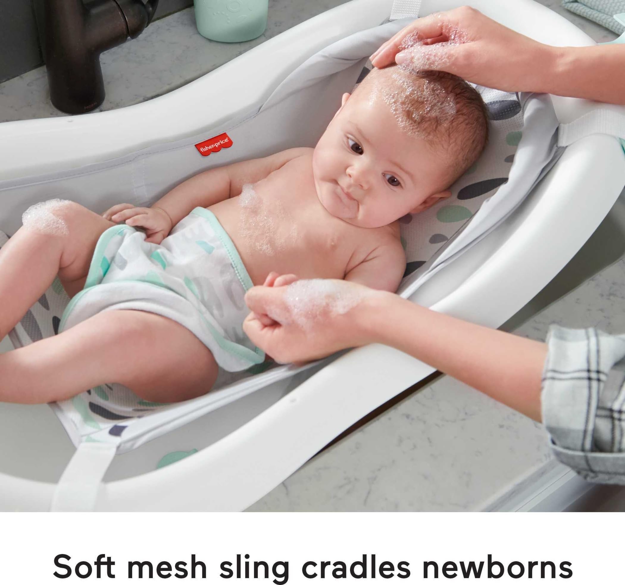 4-in-1 Convertible Baby Bath Tub with Mesh Sling and Infant Support
