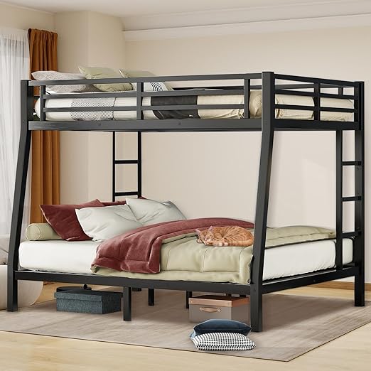 Bunk Beds Twin Over Full Size, Heavy Duty Bunk Beds with Bottom Space