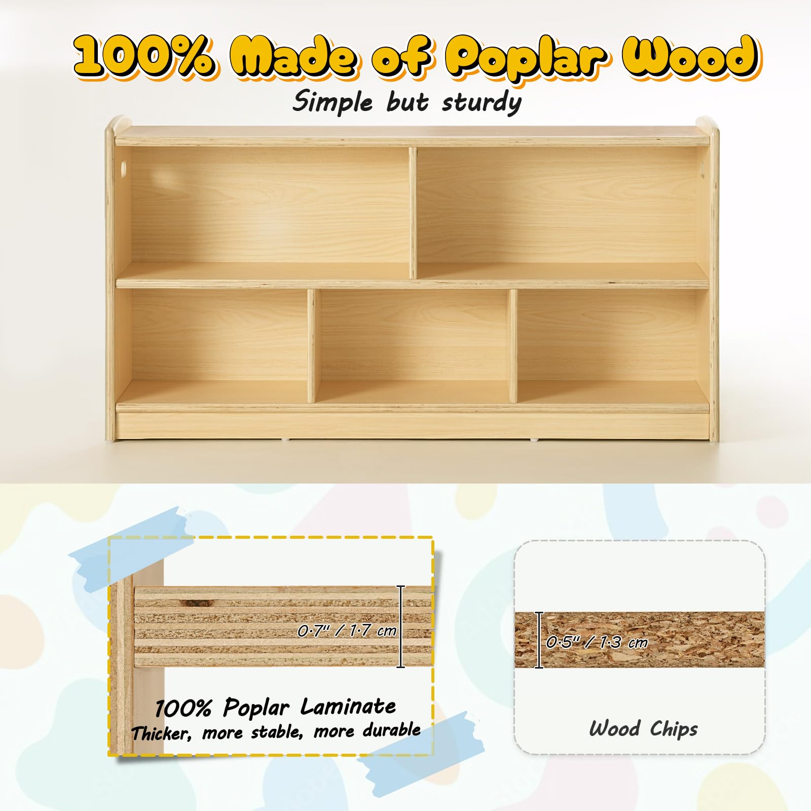 2-Tier Montessori Storage Cabinet for Kids